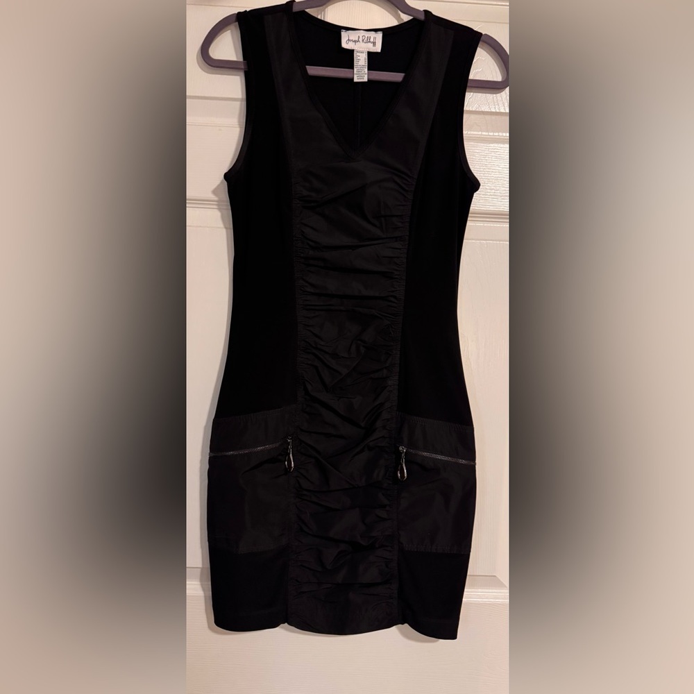 Joseph Ribkoff V Neck Black Dress